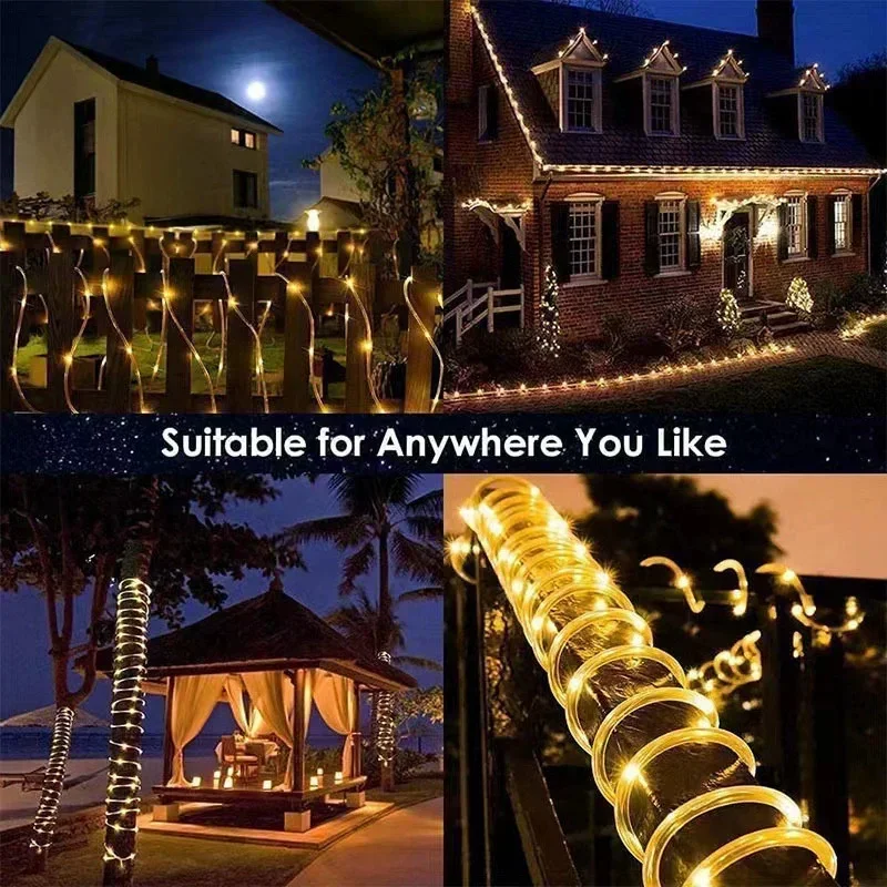 Solar Rope Lights Solar LED Li - Outdoor Power Strip Weatherproof 评论和价格